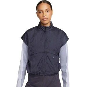 Nike Training City‎ Ready Repel Navy Short Sleeve Jacket Vest Women's Large NEW
